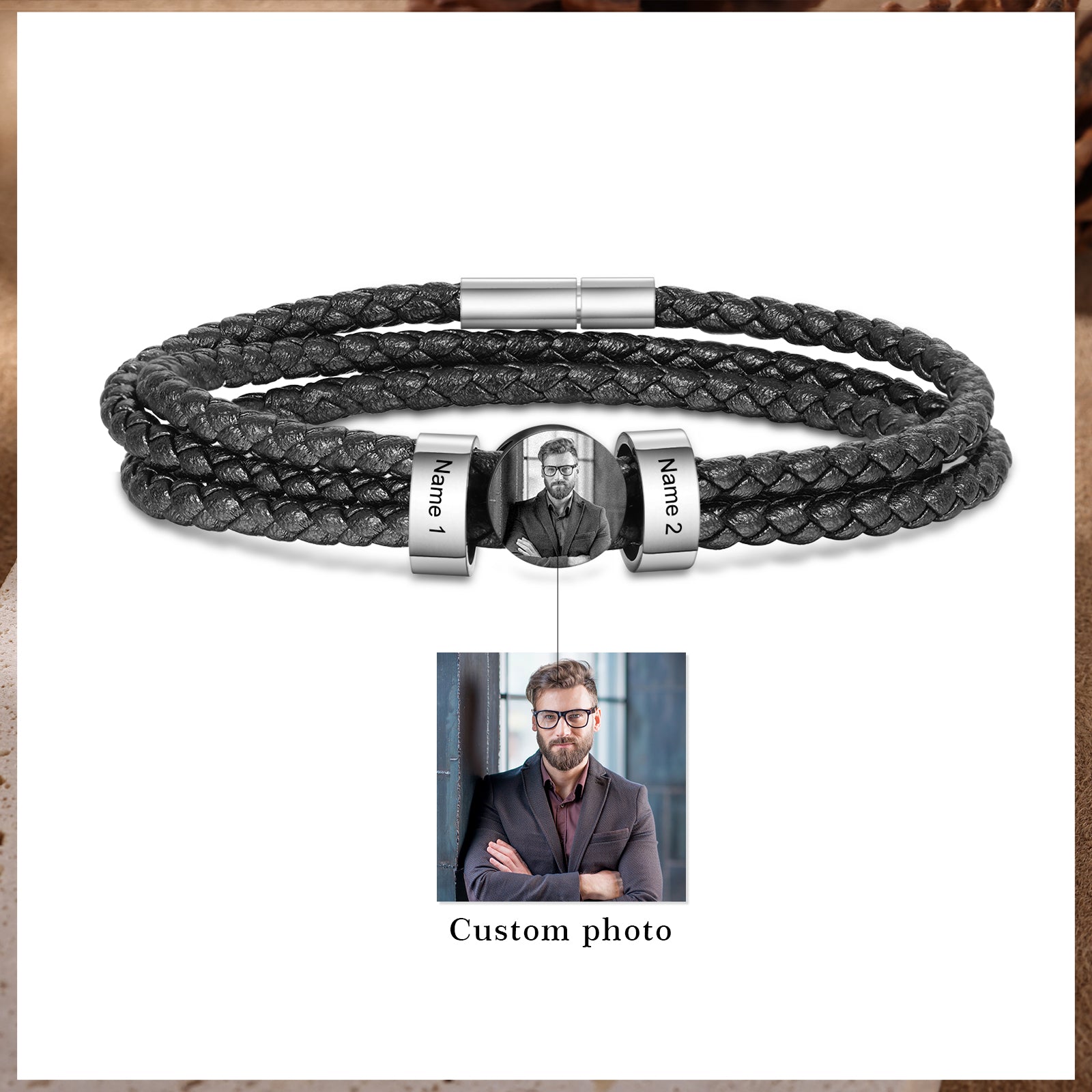 Custom Photo Leather Bracelet