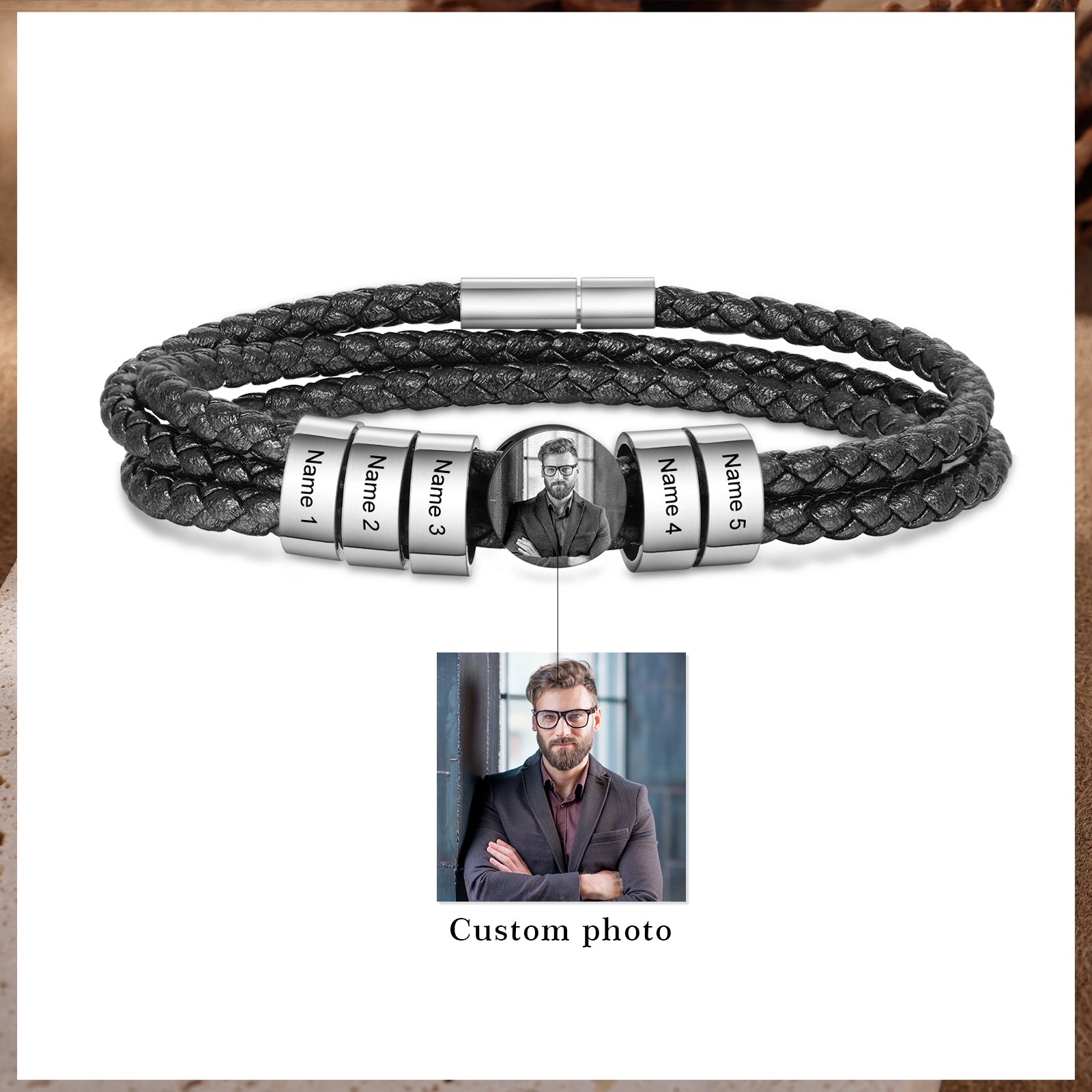 Custom Photo Leather Bracelet