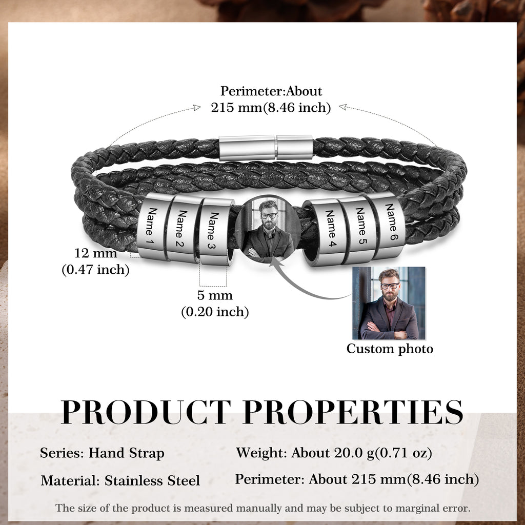 Custom Photo Leather Bracelet