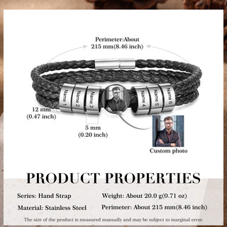 Custom Photo Leather Bracelet
