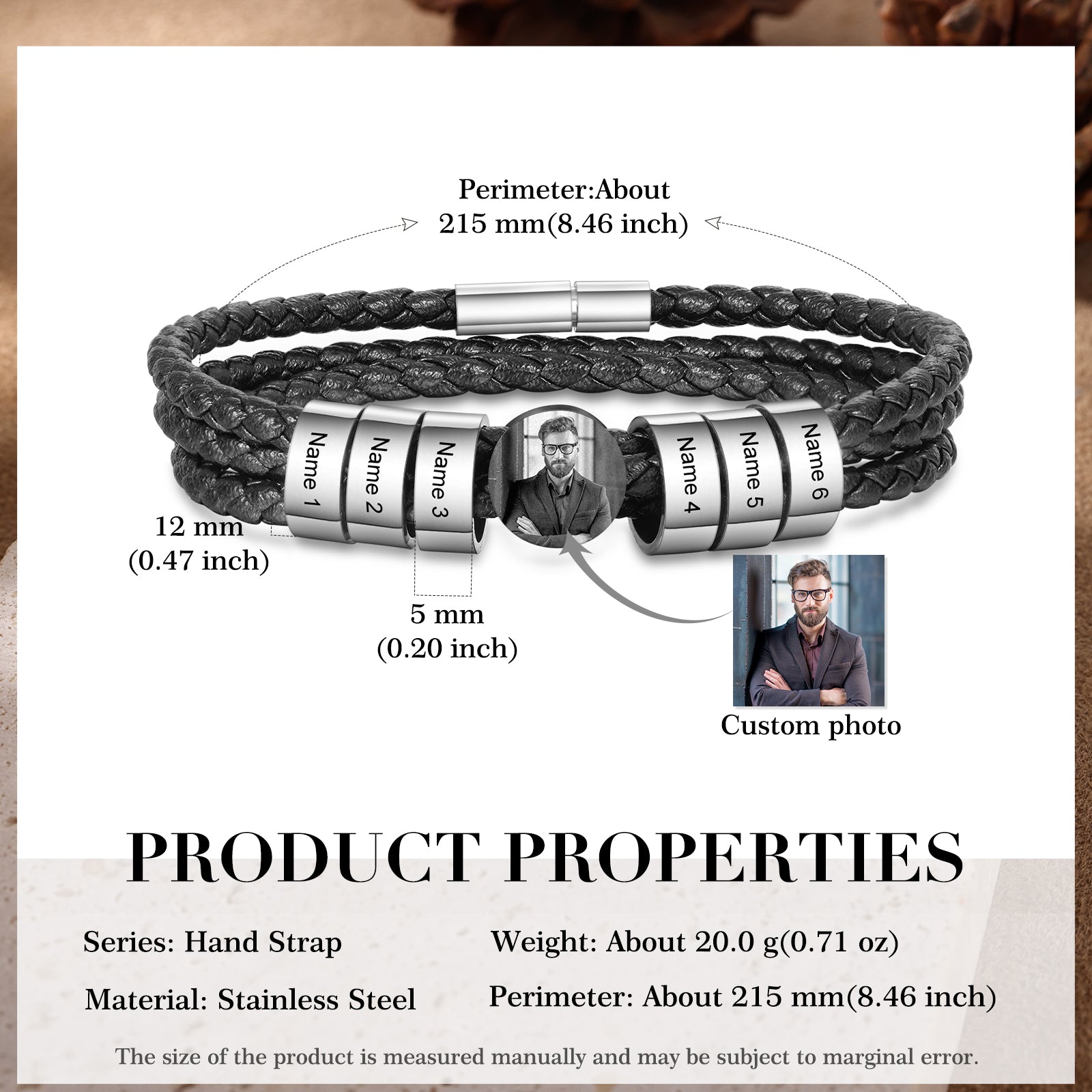Custom Photo Leather Bracelet