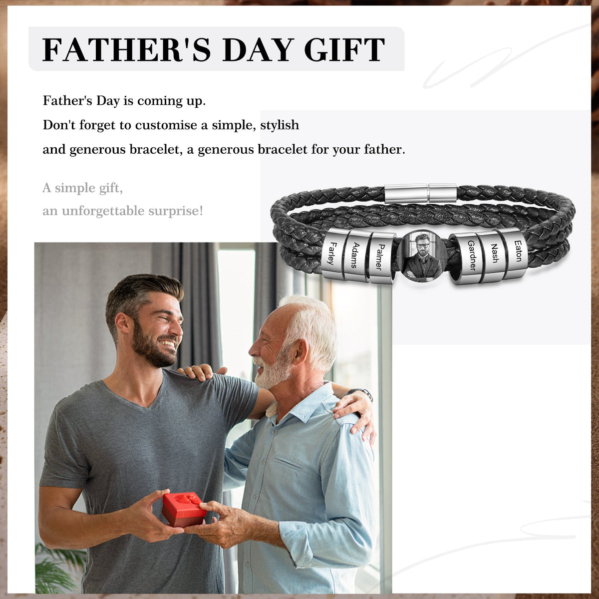 Custom Photo Leather Bracelet