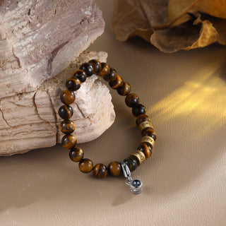 Personlized Photo Projection Tiger Eye Bracelet