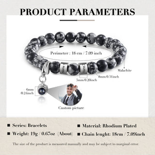 Custom Photo Projection Malachite Bracelet