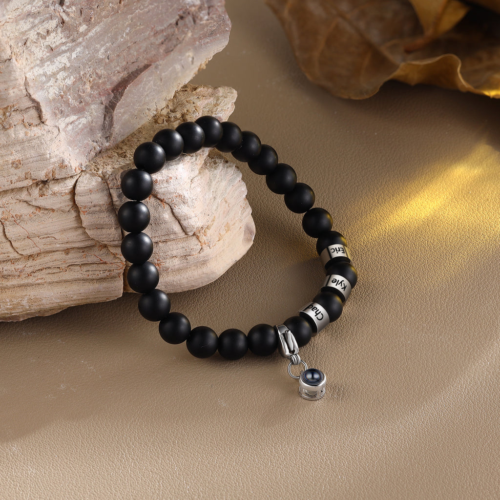Custom Photo Projection Tiger Eye Bracelet