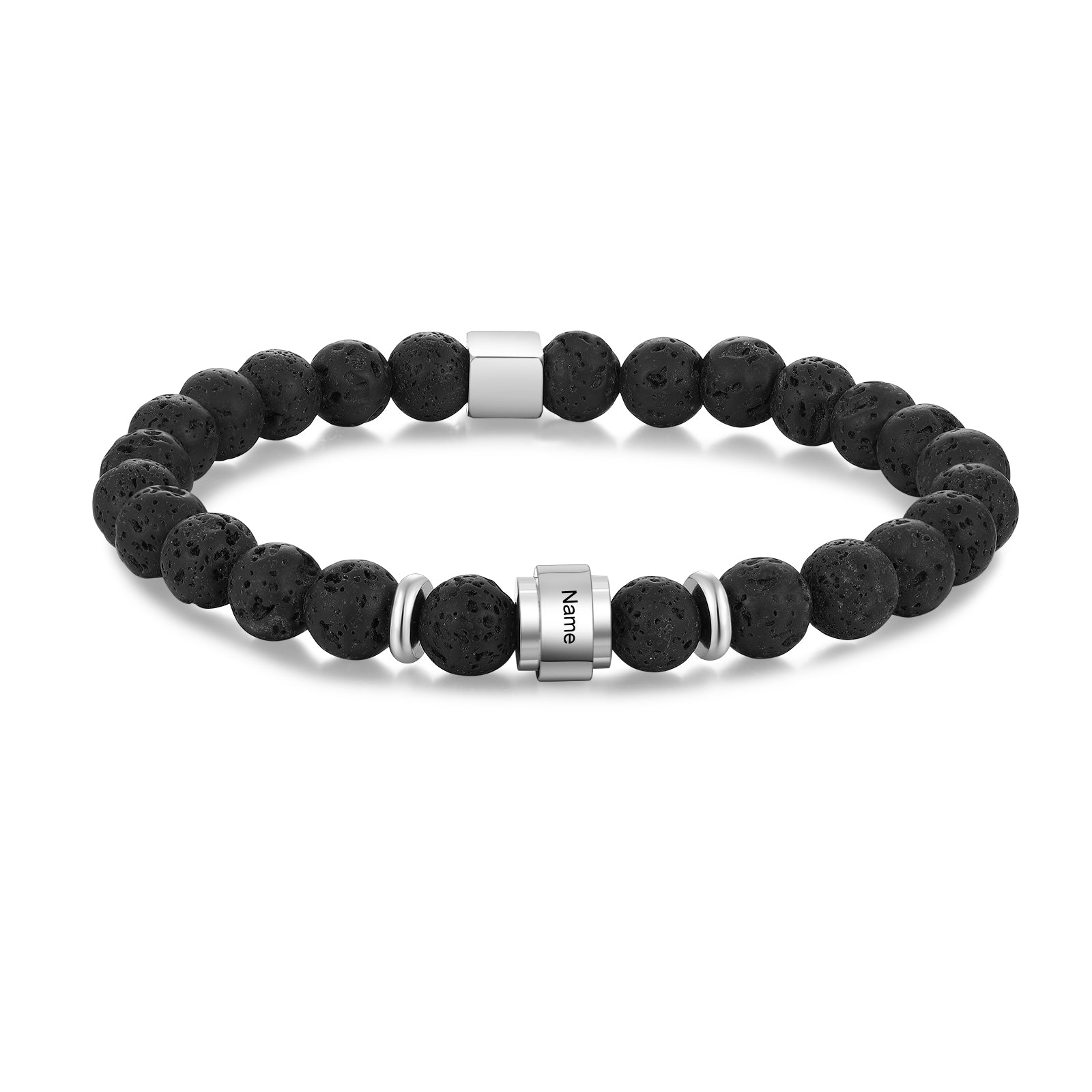Custom Name Volcanic Stone Bracelet