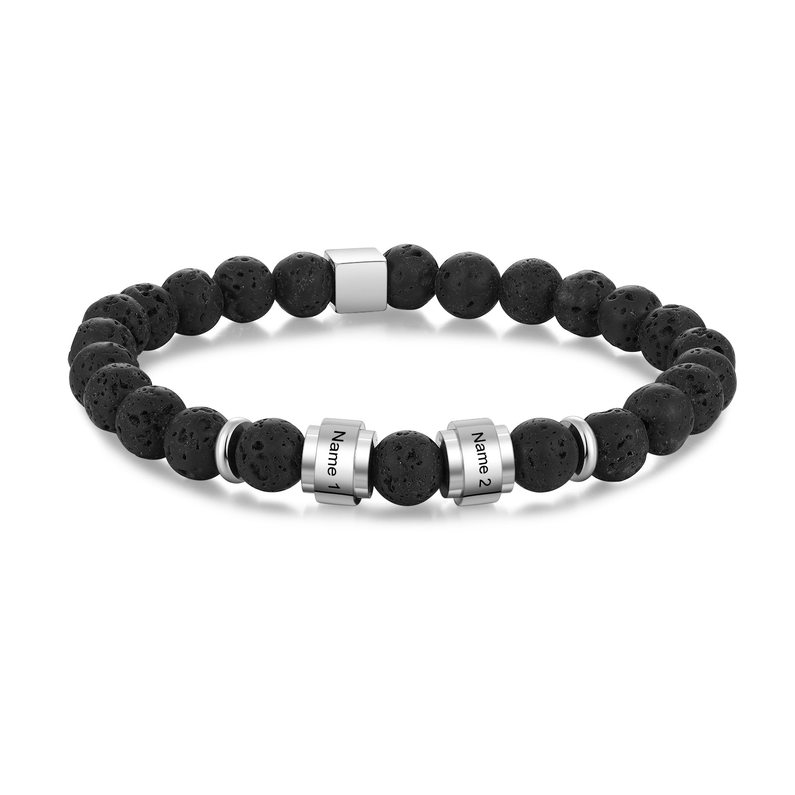 Custom Name Volcanic Stone Bracelet