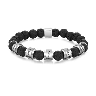 Custom Name Volcanic Stone Bracelet