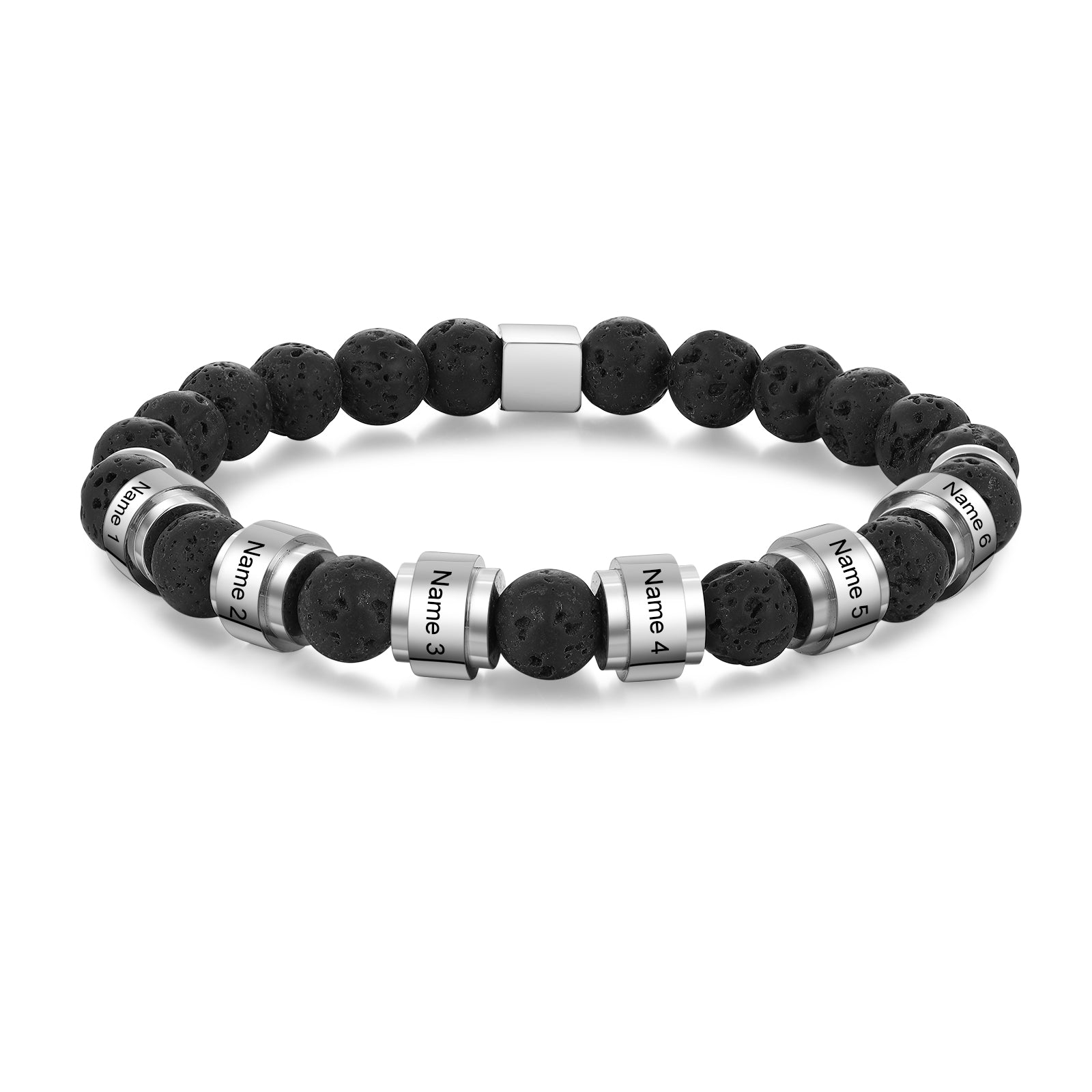 Custom Name Volcanic Stone Bracelet