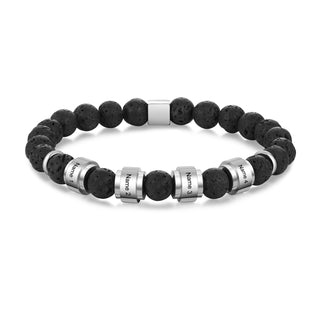Custom Name Volcanic Stone Bracelet
