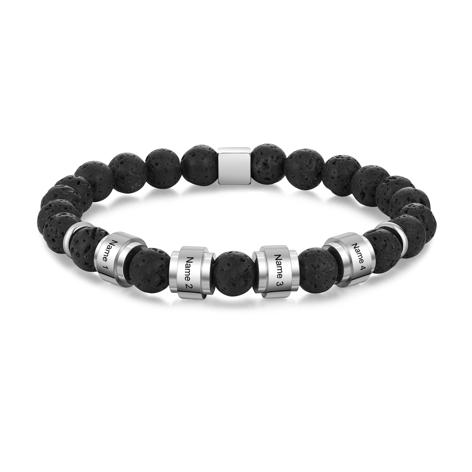 Custom Name Volcanic Stone Bracelet