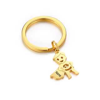 Personalized Stainless Steel Boy and Girl Keychain