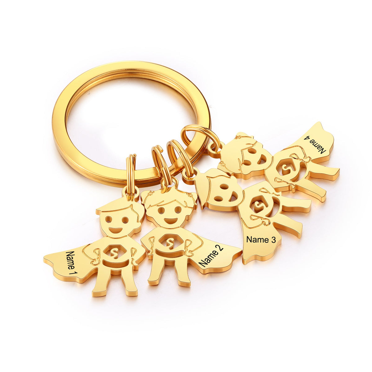 Personalized Stainless Steel Boy and Girl Keychain