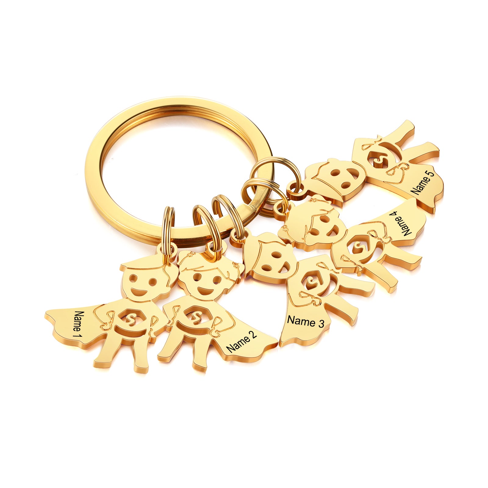 Personalized Stainless Steel Boy and Girl Keychain