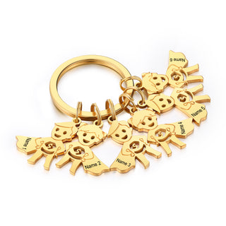 Personalized Stainless Steel Boy and Girl Keychain