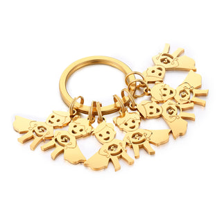 Personalized Stainless Steel Boy and Girl Keychain