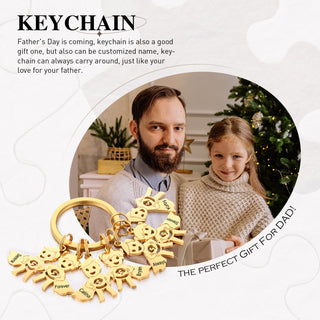 Personalized Stainless Steel Boy and Girl Keychain