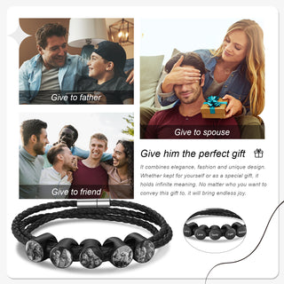 Custom Photo Leather Bracelet