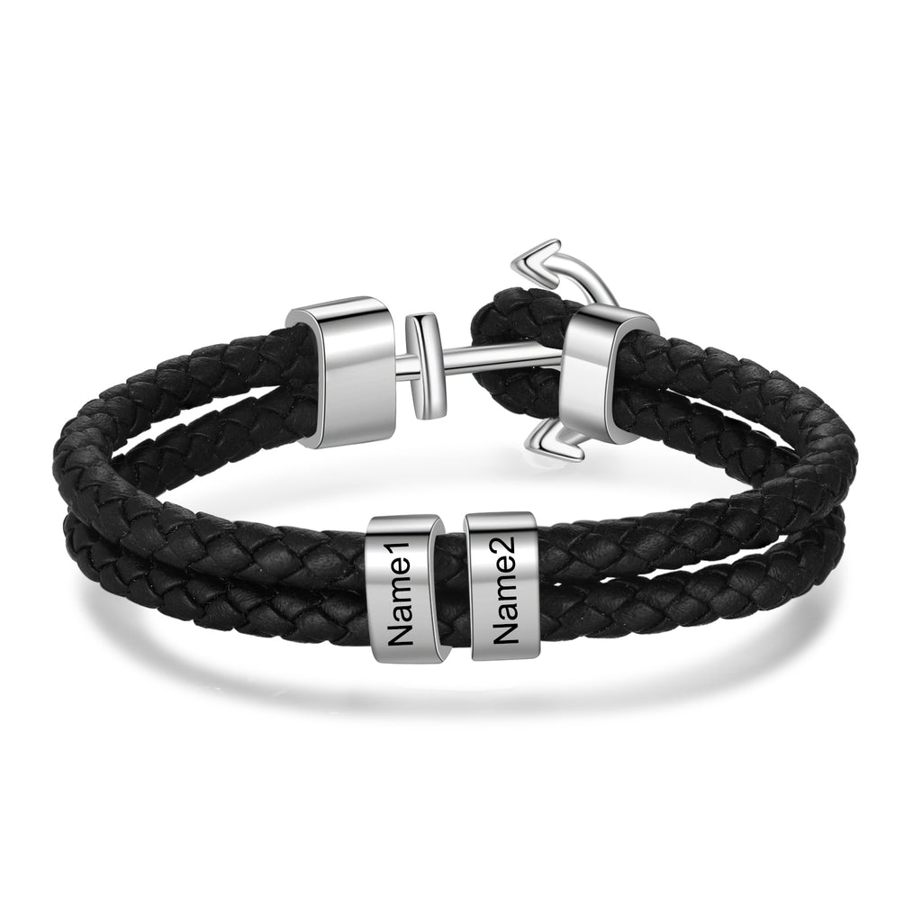 Custom Name Leather Bracelet