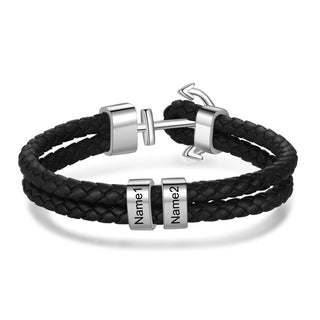 Custom Name Leather Bracelet