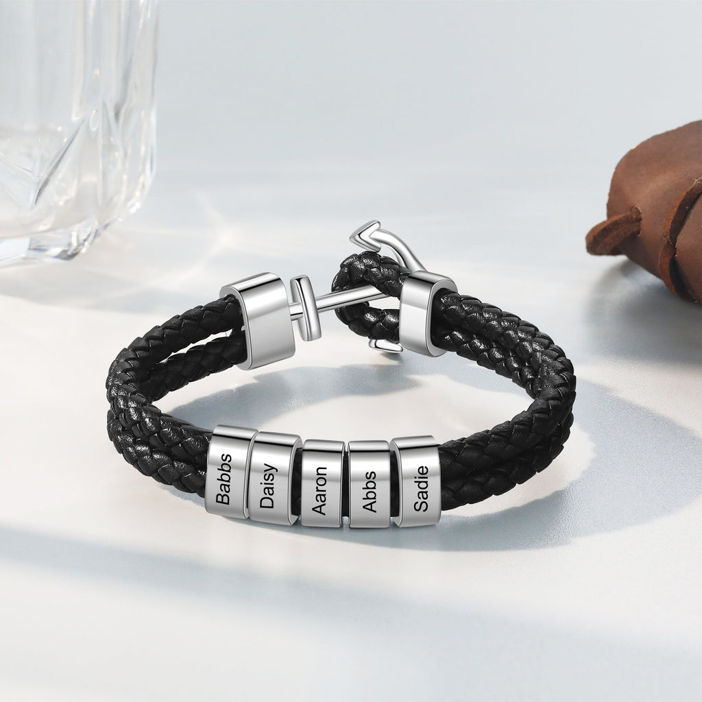 Custom Name Leather Bracelet