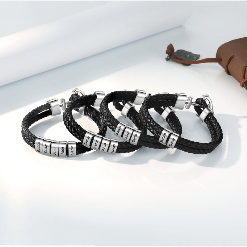 Custom Name Leather Bracelet