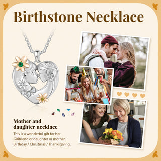 Custom Heart Necklace with Mother and Child