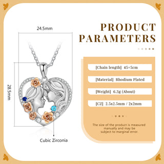 Custom Heart Necklace with Mother and Child