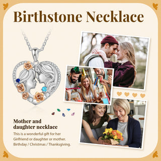 Custom Heart Necklace with Mother and Child