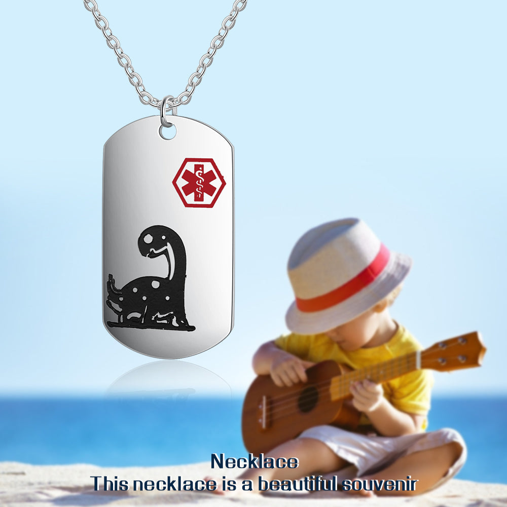Custom Dinosaur Necklace for Child