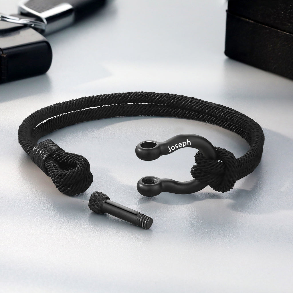 Custom Name Leather Bracelet