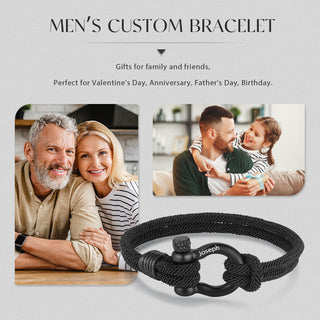 Custom Name Leather Bracelet