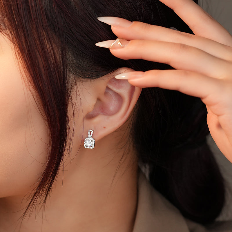 925 Sterling Silver Moissanite Earrings