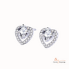 925 Sterling Silver Moissanite Heart Earrings