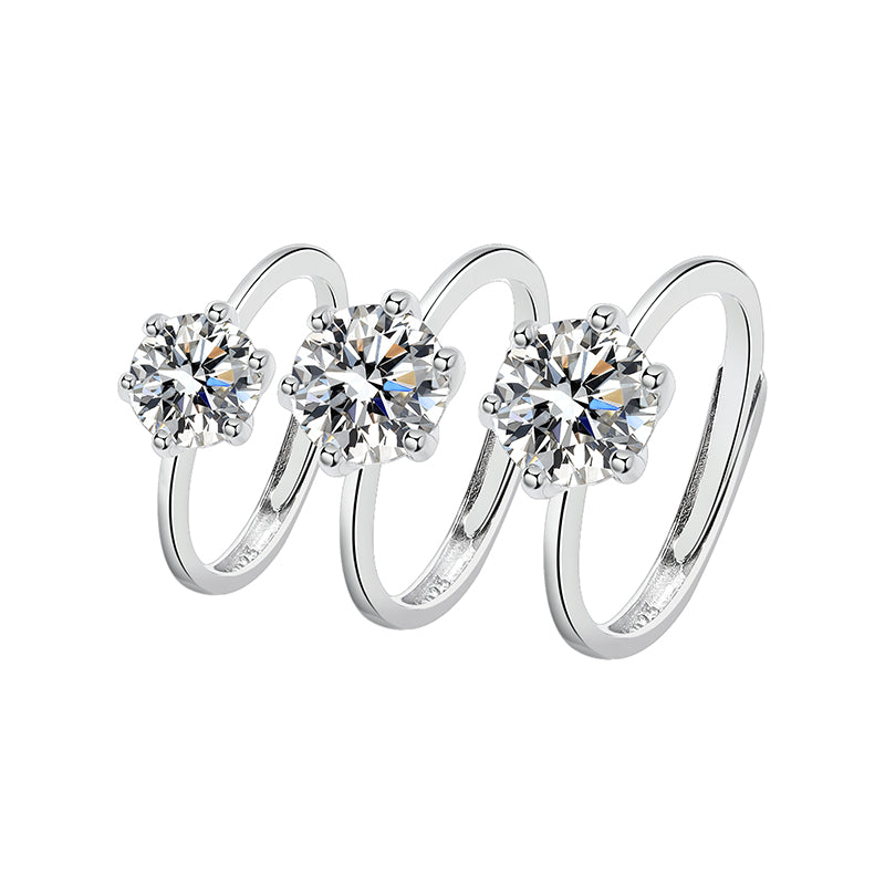 925 Sterling Silver Moissanite Ring