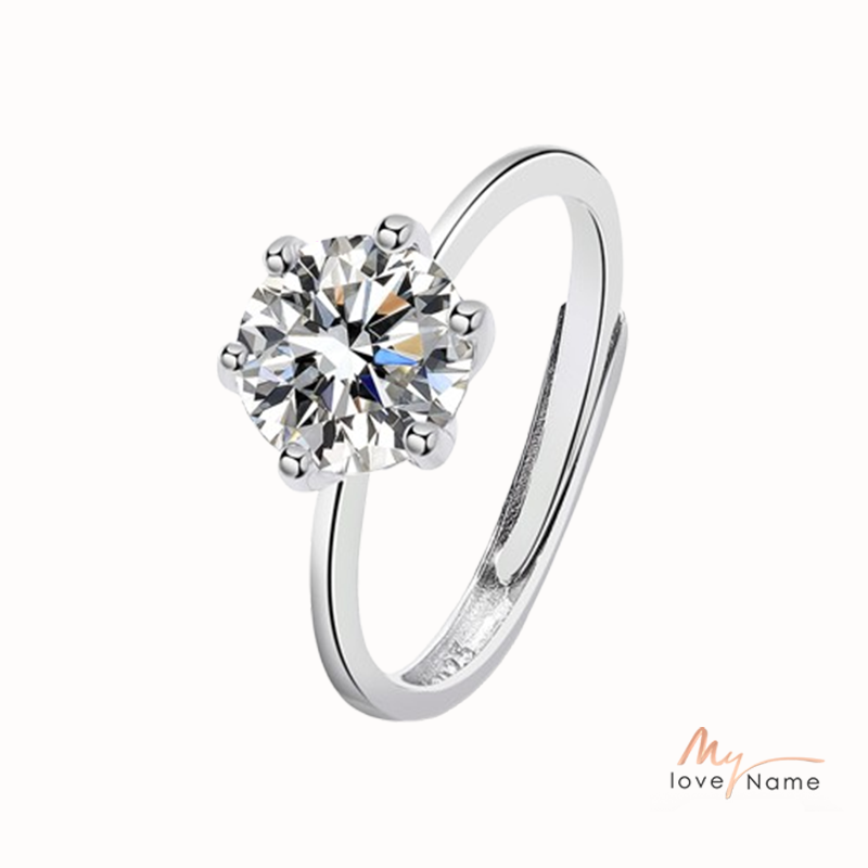 925 Sterling Silver Moissanite Ring