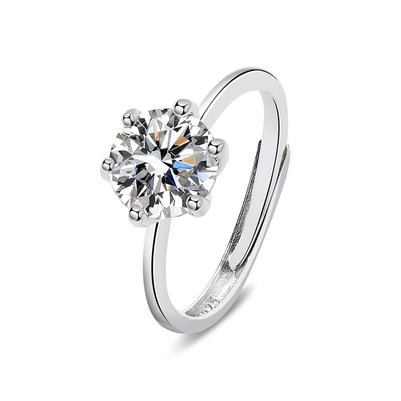 925 Sterling Silver Moissanite Ring