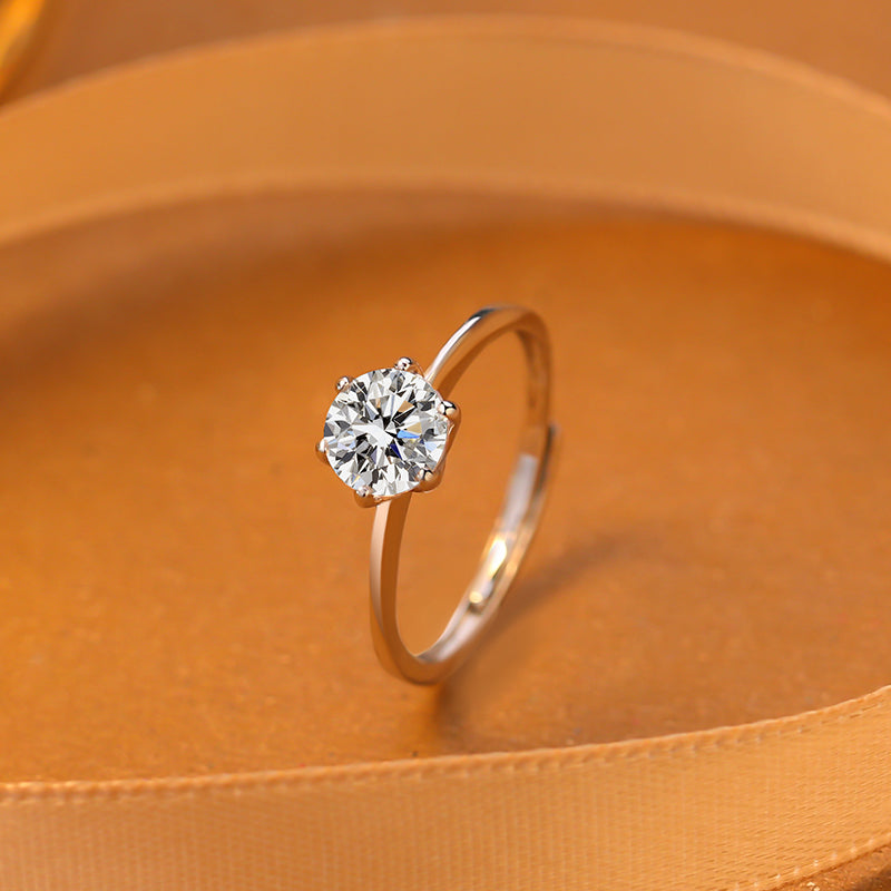 925 Sterling Silver Moissanite Ring