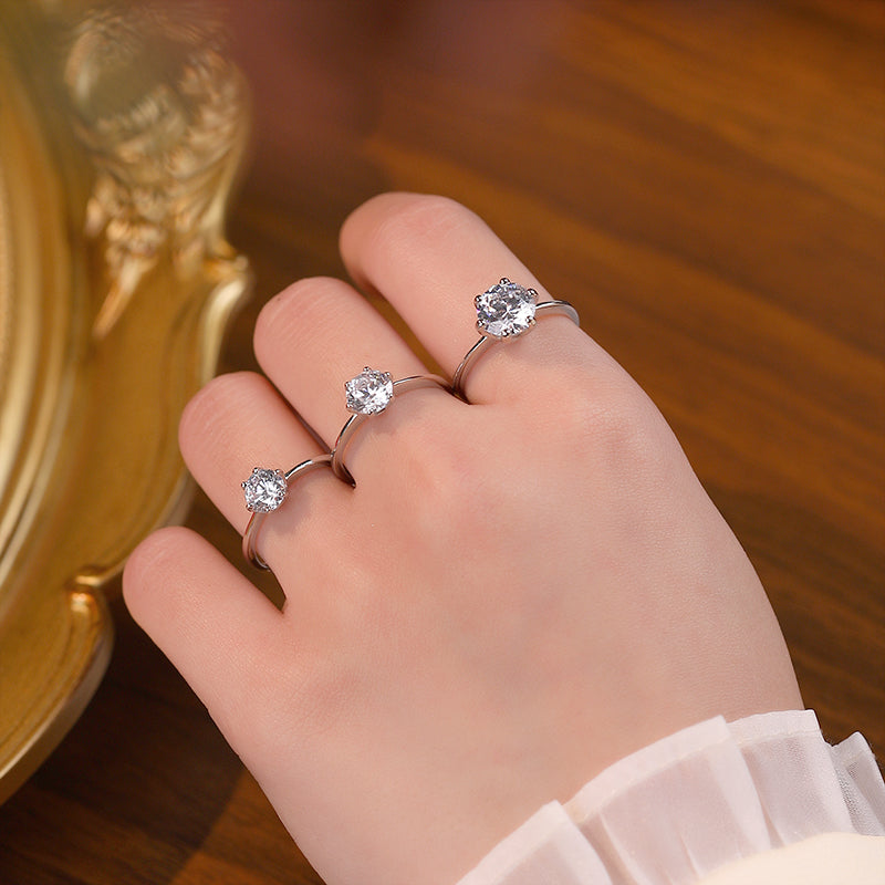 925 Sterling Silver Moissanite Ring