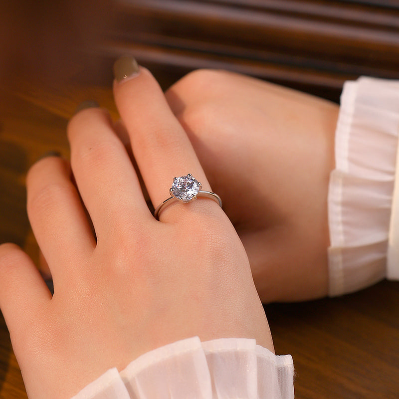 925 Sterling Silver Moissanite Ring