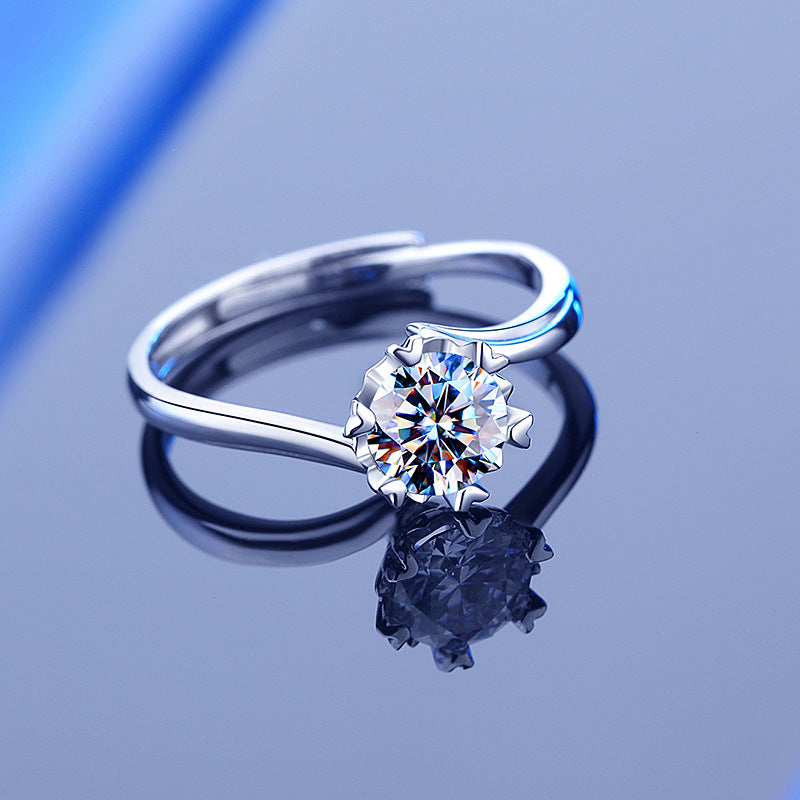 925 Sterling Silver Moissanite Ring