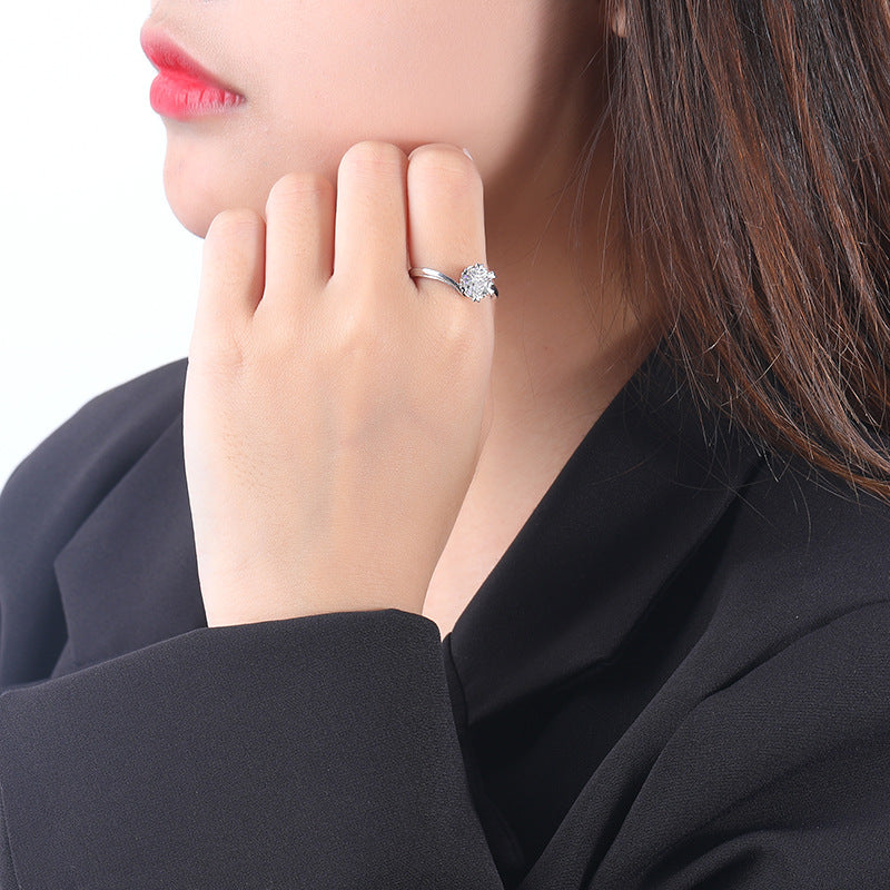 925 Sterling Silver Moissanite Ring