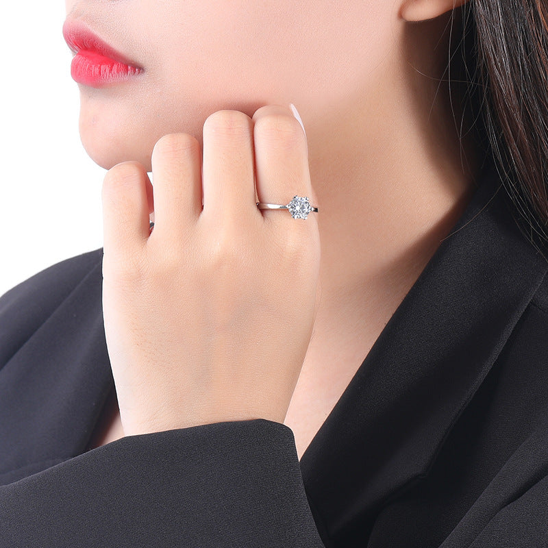 925 Sterling Silver Moissanite Ring