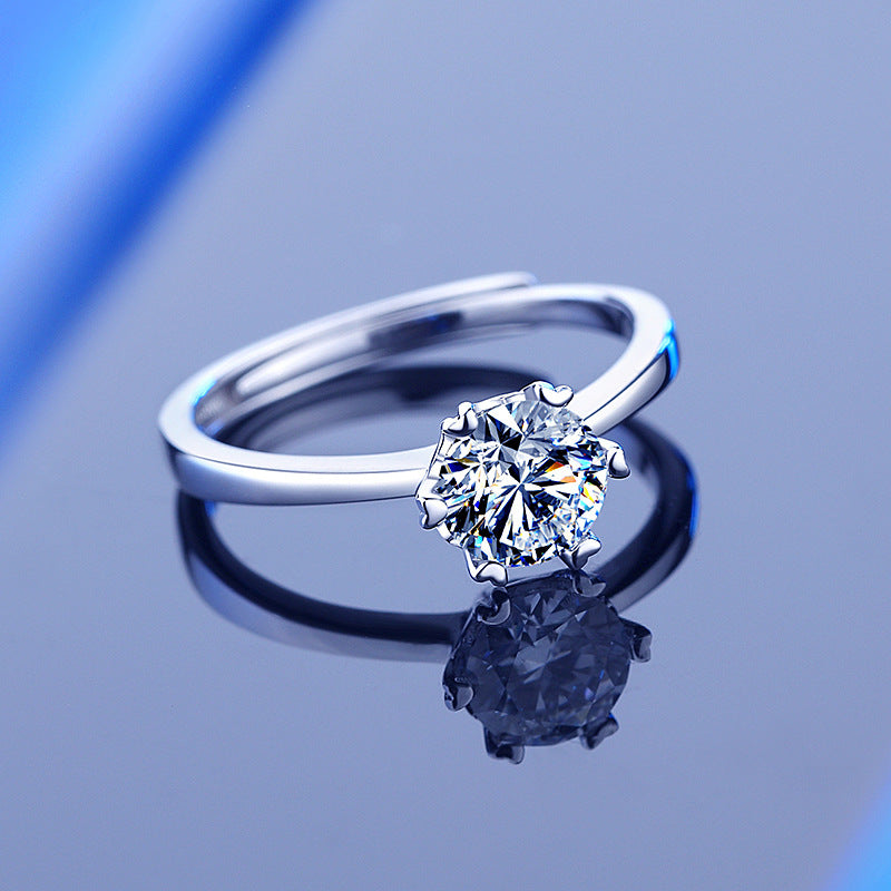 925 Sterling Silver Moissanite Ring
