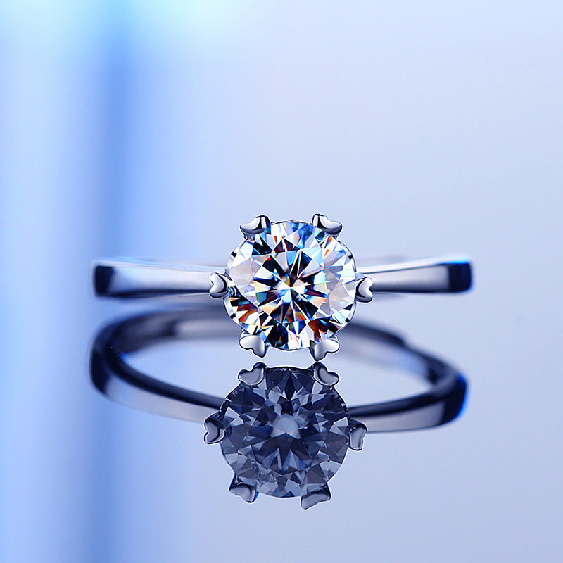 925 Sterling Silver Moissanite Ring
