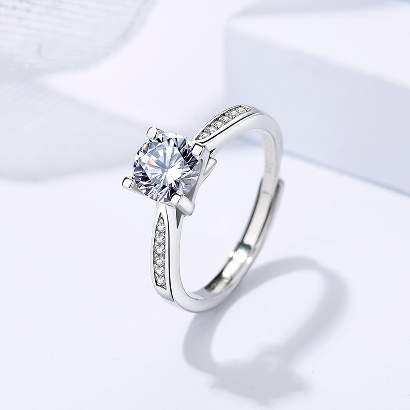 925 Sterling Silver Moissanite Ring