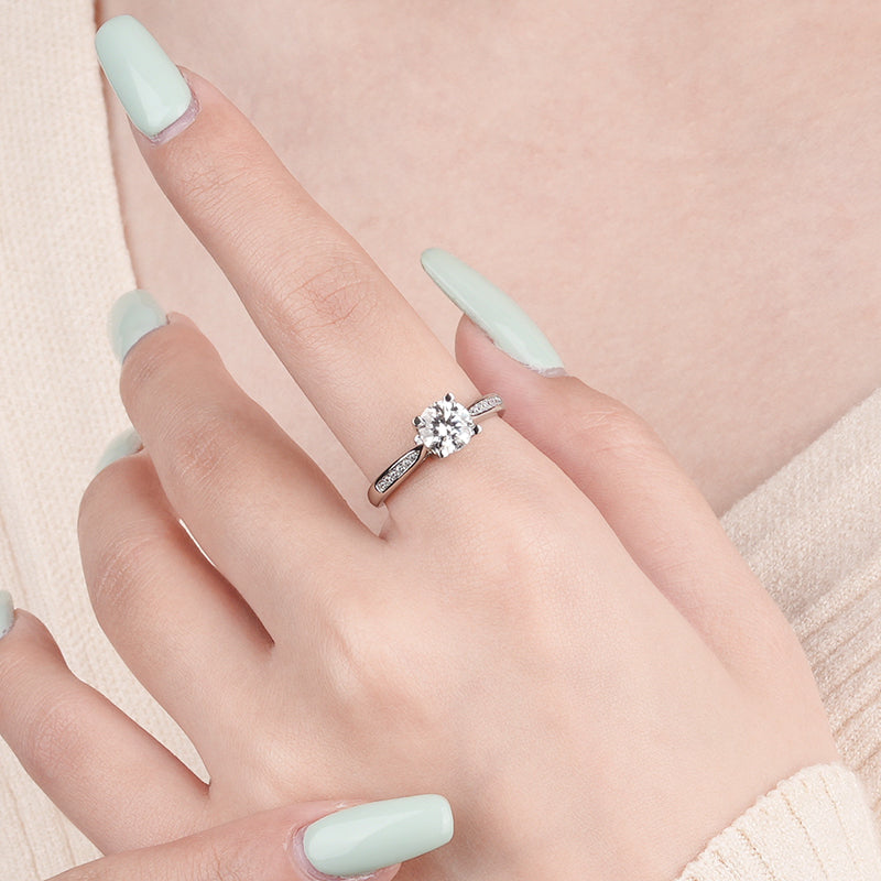 925 Sterling Silver Moissanite Ring