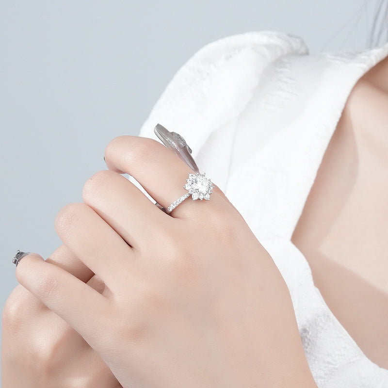 925 Sterling Silver Moissanite Ring