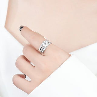 925 Sterling Silver Moissanite Ring