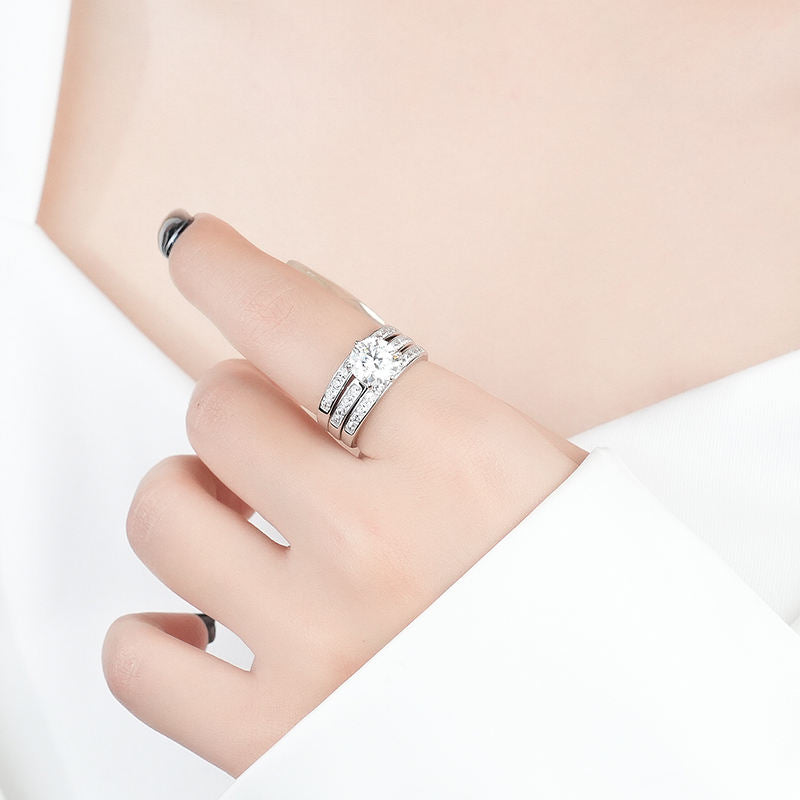 925 Sterling Silver Moissanite Ring